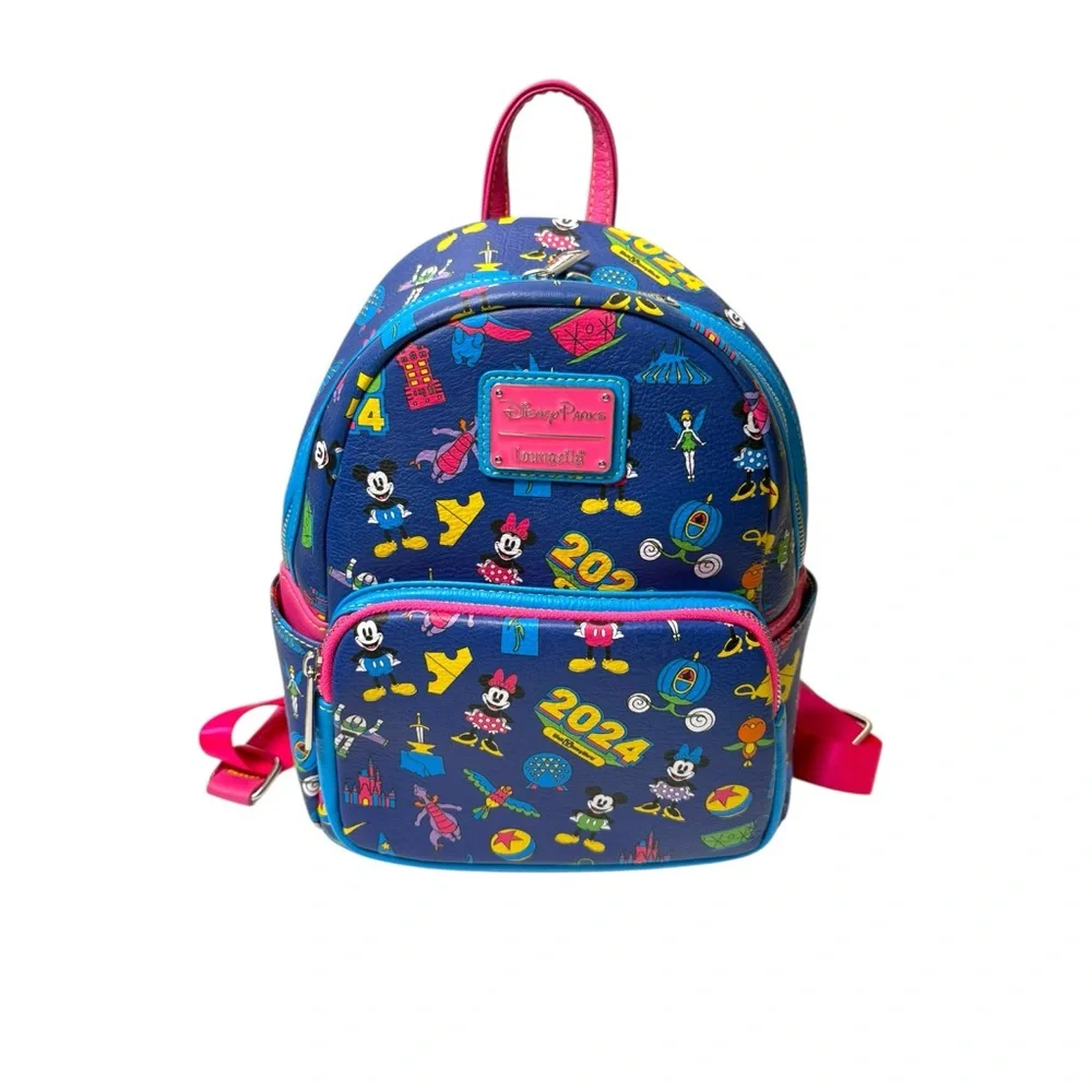 2024 Disney Parks Loungefly Dated Figment Orange Bird Mickey Epcot Mini Backpack